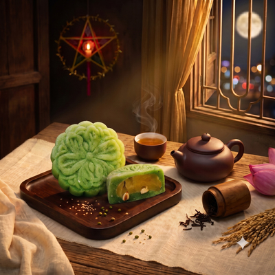 Bánh dẻo trà xanh nhân đậu xanh 100g